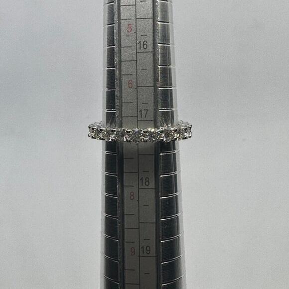 Moissanite Eternity Ring Band Engagement Wedding GRA 3mm 925 18K Size 7 - Picture 9 of 12